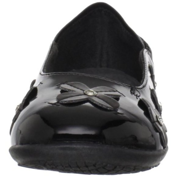 NEW Hush Puppies Kid Sophian Patent Rhinestone Embellished Clover Ballet Flat - Picture 4 of 8